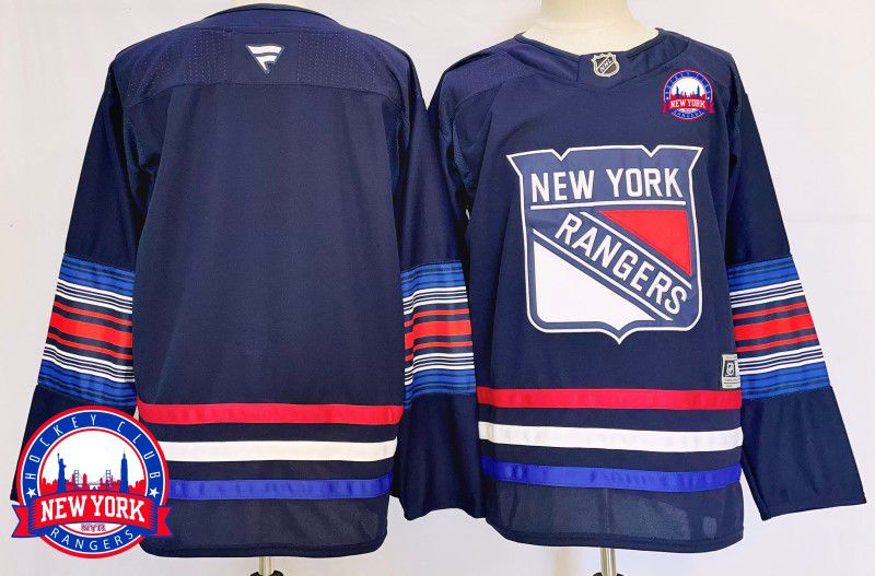 Men New York Rangers Blank Blue Fanatics 2025 NHL Jersey style 5->new york rangers->NHL Jersey